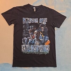 Young Dolph King of Memphis Graphic T-Shirt Black‎ Next Level Apparel S Rap Tee